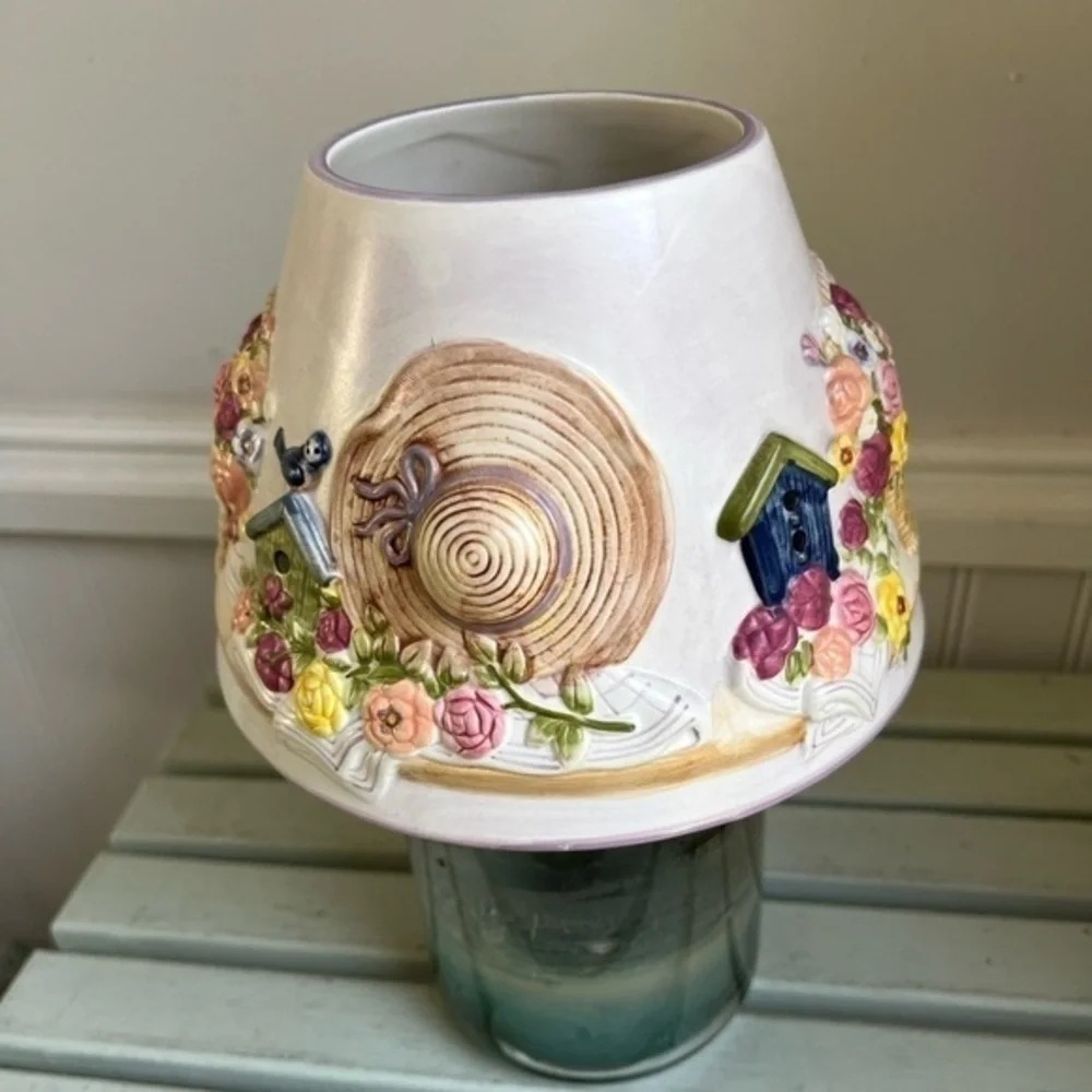 Spring Blossom Gardener’s Large Candle Shade by Laurie Korsgaden Watercolors NWT
